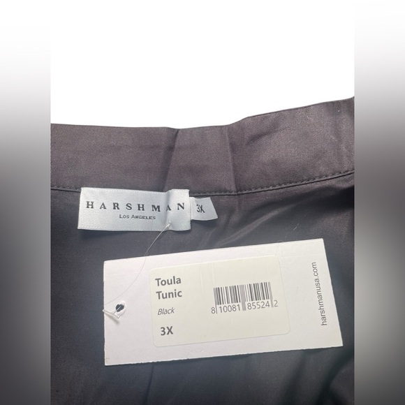 Harshman Black Cotton Button Down Tunic Dress 3X NWT - Picture 5 of 6